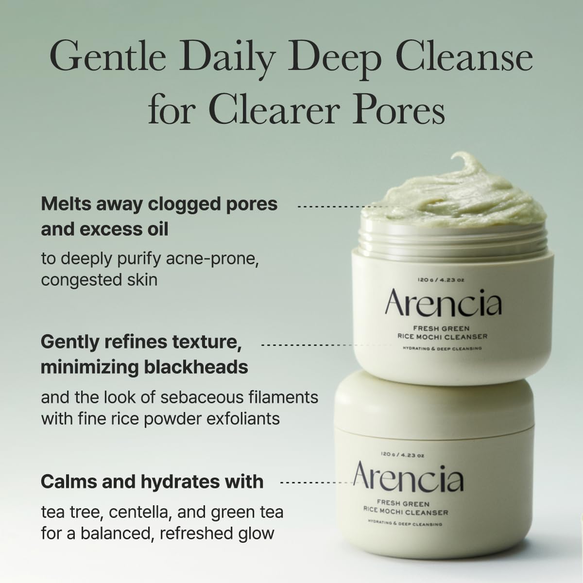 Arencia Fresh Green Rice Mochi Cleanser 120g | Bimilskin